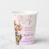 Gobelets En Papier Filles Chiot Lets Pawty Anniversaire (Verso)