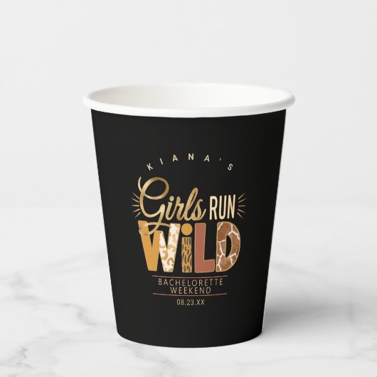 Gobelets En Papier Filles en liberté Safari EVJF ID1148 (Verso)