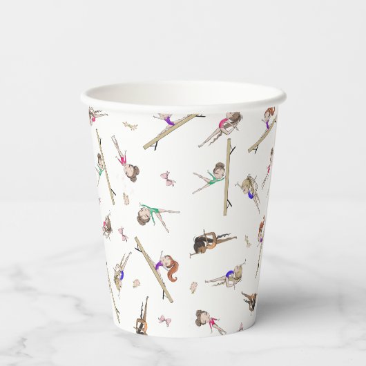 Gobelets En Papier Filles Gymnastique fête d'anniversaire (Verso)