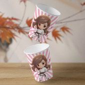 Gobelets En Papier Filles Karate Martial Arts fête d'anniversaire