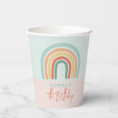 Gobelets En Papier Filles mignonne Boho rose Anniversaire de enfant a (Verso)