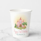 Gobelets En Papier Filles mignonne Pink Fairytale Princess Anniversai (Verso)