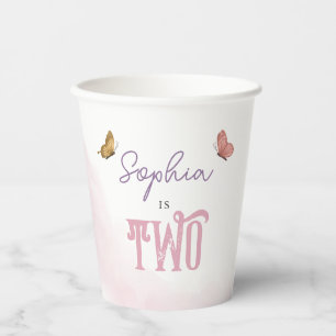 Gobelets En Papier Filles mignonne rose Aquarelle Anniversaire de enf