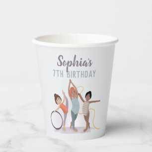Gobelets En Papier Filles mignonne violet Anniversaire de enfant de g