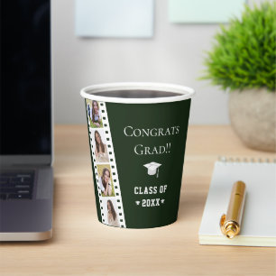 Gobelets En Papier Filmstrip Four Photo Collage Graduation   Green
