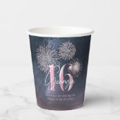 Gobelets En Papier Fireworks Sweet 16 Midnight Blush ID984 (Verso)
