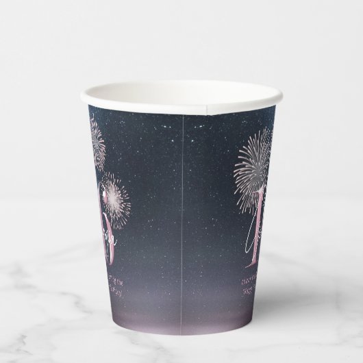Gobelets En Papier Fireworks Sweet 16 Midnight Blush ID984 (Droite)