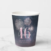 Gobelets En Papier Fireworks Sweet 16 Midnight Blush ID984 (Recto)