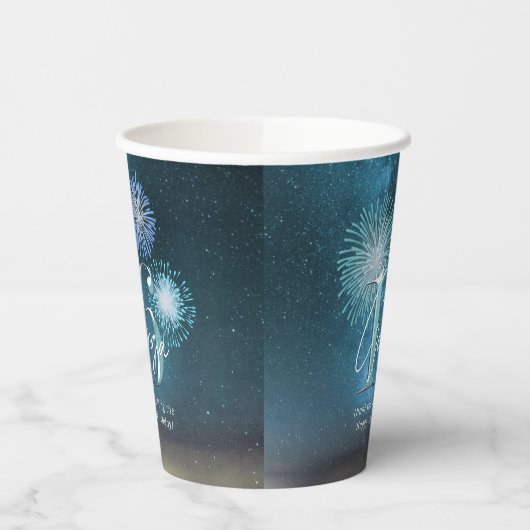 Gobelets En Papier Fireworks Sweet 16 Teal ID984 (Gauche)