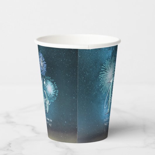 Gobelets En Papier Fireworks Sweet 16 Teal ID984 (Droite)