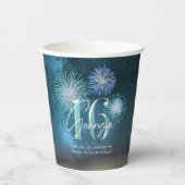 Gobelets En Papier Fireworks Sweet 16 Teal ID984 (Recto)