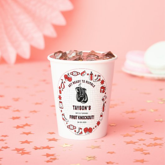 Gobelets En Papier First Knockout Boxing 1st Birthday – Fun Kids  (Insitu)