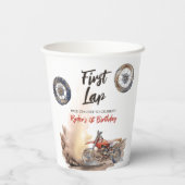 Gobelets En Papier First Lap Little Racer 1st Birthday (Verso)