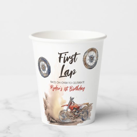 Gobelets En Papier First Lap Little Racer 1st Birthday (Recto)