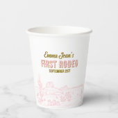 Gobelets En Papier First Rodeo Pink Cactus Cowgirl 1st Birthday (Verso)