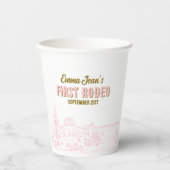 Gobelets En Papier First Rodeo Pink Cactus Cowgirl 1st Birthday (Recto)