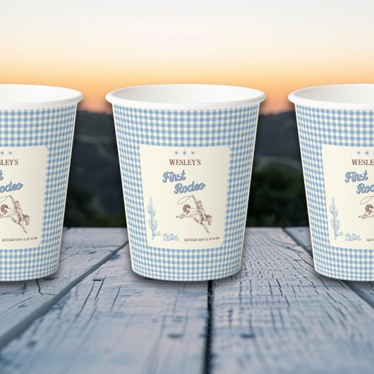 Gobelets En Papier First Rodeo Western Cowboy 1st Birthday Party