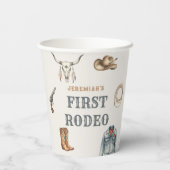 Gobelets En Papier First Rodeo Wild West Cowboy Blue Birthday (Verso)