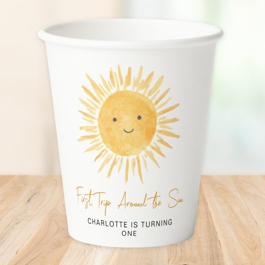 Gobelets En Papier First Trip Around The Sun Girl's Birthday Party