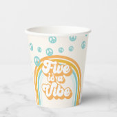 Gobelets En Papier Five est Vibe Retro Boy 5e anniversaire (Recto)