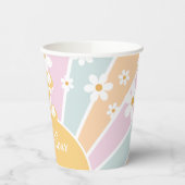Gobelets En Papier Five est Vibe Retro Sunshine pastel Anniversaire (Gauche)
