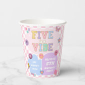 Gobelets En Papier Five Is A Vibe Preppy Patch 5th Birthday Party (Verso)