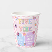 Gobelets En Papier Five Is A Vibe Preppy Patch 5th Birthday Party (Recto)