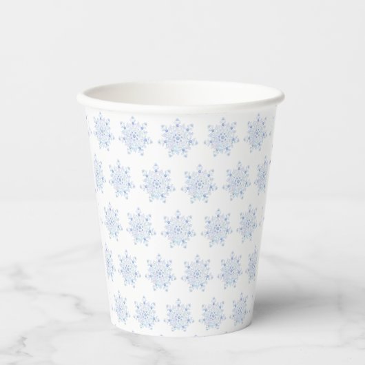 Gobelets En Papier Flacon de neige bleu glace (Recto)