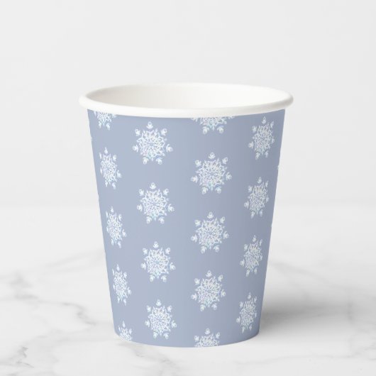 Gobelets En Papier Flacon de neige bleu glace (Recto)
