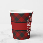 Gobelets En Papier Flacon de neige Plaid Joyeux Noël (Recto)