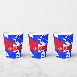 Gobelets En Papier Flacons de rouge, blanc et bleu