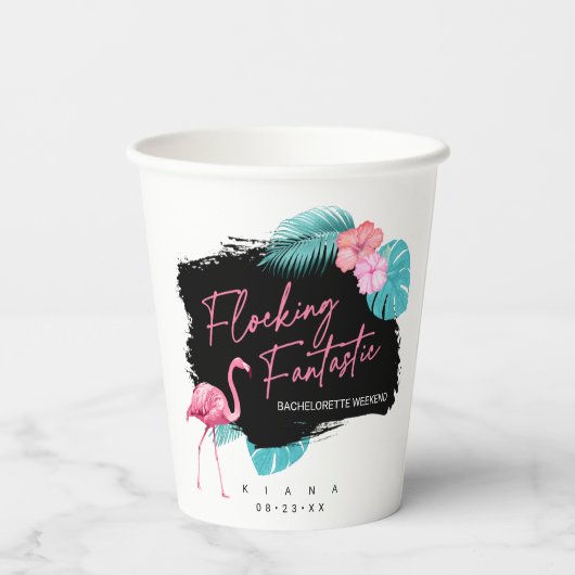 Gobelets En Papier Flamant rose Bachelorette Fantastic V2 ID930 (Verso)