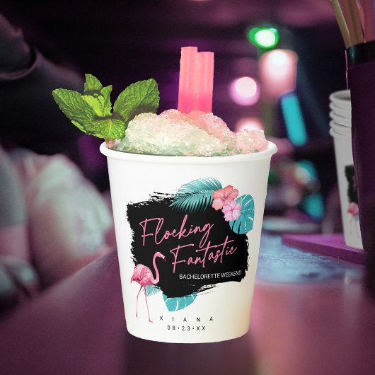 Gobelets En Papier Flamant rose Bachelorette Fantastic V2 ID930