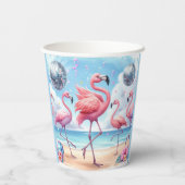 Gobelets En Papier Flamant rose Birthday Beach Party (Verso)