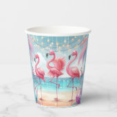 Gobelets En Papier Flamant rose Danse et fête de fête d'anniversaire (Recto)