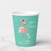 Gobelets En Papier Flamant rose de Noël Joyeux Noël (Verso)
