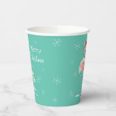 Gobelets En Papier Flamant rose de Noël Joyeux Noël (Gauche)