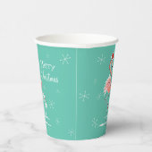 Gobelets En Papier Flamant rose de Noël Joyeux Noël (Droite)