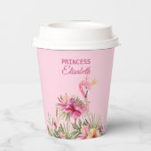 Gobelets En Papier Flamant rose Floral doux (Verso)