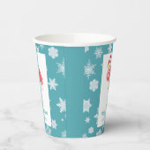 Gobelets En Papier Flamant rose Noël Snowflake Blue Tropical Famille  (Gauche)