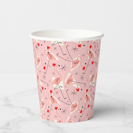 Gobelets En Papier Flamant rose Père Noël Multi Rose (Verso)