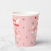 Gobelets En Papier Flamant rose Père Noël Rose Joyeux Noël (Droite)