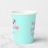 Gobelets En Papier Flamant rose rose Tropical mignon 1er anniversaire (Gauche)