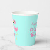 Gobelets En Papier Flamant rose rose Tropical mignon 1er anniversaire (Droite)