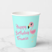 Gobelets En Papier Flamant rose rose Tropical mignon 1er anniversaire (Recto)