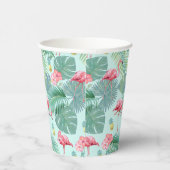 Gobelets En Papier Flamant rose tropical, Palmiers, Ananas Motif ID92 (Droite)