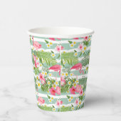 Gobelets En Papier Flamants roses Et Rayures (Droite)