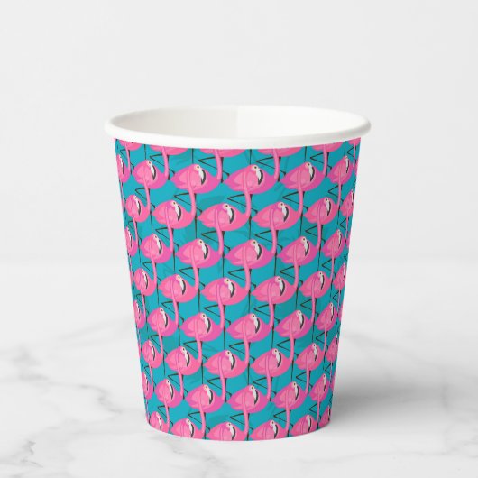Gobelets En Papier Flamants roses néon (Gauche)