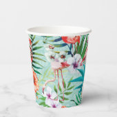 Gobelets En Papier Flamants roses & Palm Tree Luau Tasses (Verso)