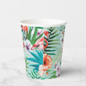 Gobelets En Papier Flamants roses & Palm Tree Luau Tasses (Droite)